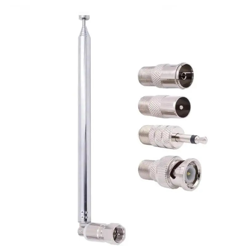 FM Telescopic Rod Antenna 5-Pc | 3.5mm & F-Type Adapters FM Radio Antenna QXL