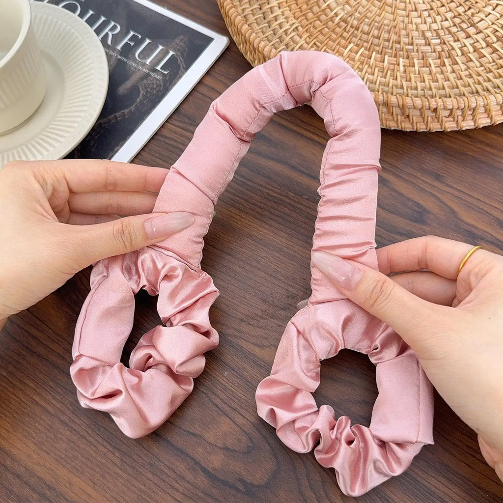 Satin Heatless Hair Curler Rod & Scrunchie | Overnight Curls Heatless Hair Curler QXL