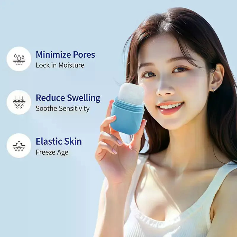 Silicone Ice Cube Face Roller | Reusable Facial Massage Tool Facial Ice Roller QXL