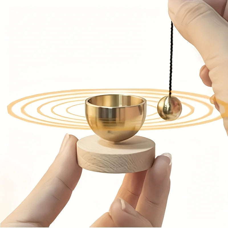 Golden Copper Mini Singing Bowl Set | Yoga & Meditation Gift Singing Bowl Set QXL