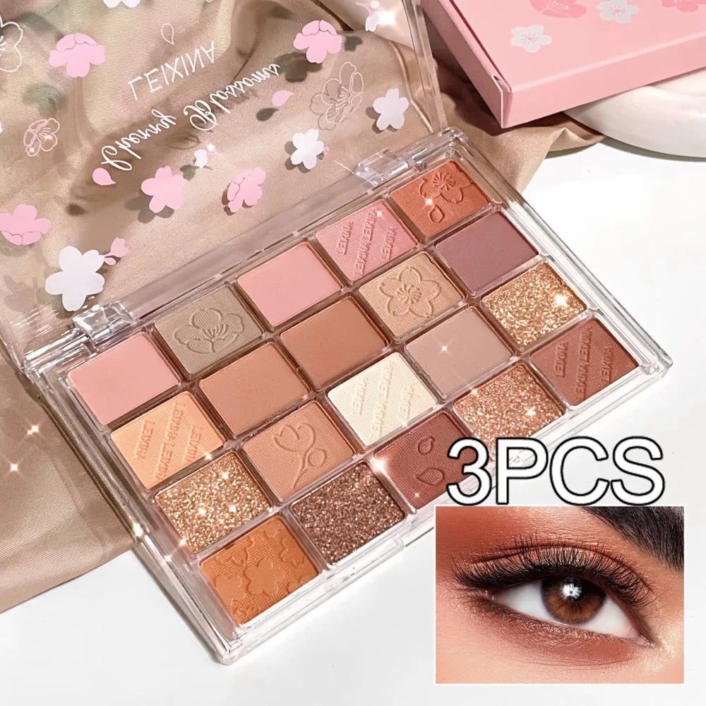 20-Color Eyeshadow Palette | Glitter, Shimmer & Matte Eyeshadow Palette QXL 02 triple