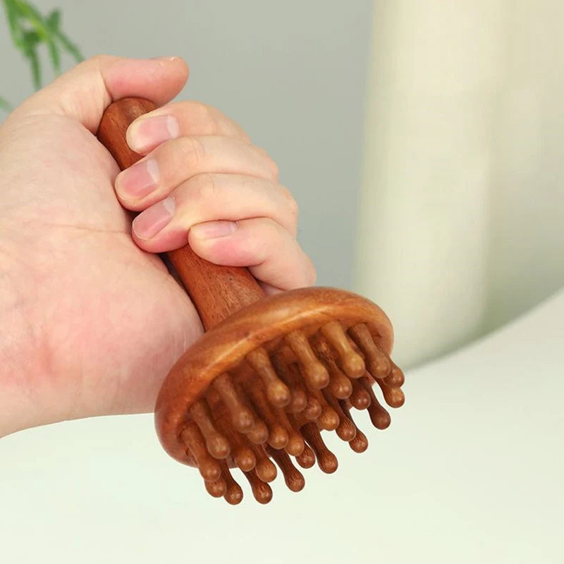 Sandalwood Gua Sha Massage Brush | Full Body Meridian Tool Gua Sha Massage Brush QXL
