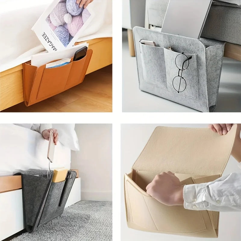 Hanging Bedside Storage Bag | Foldable Fabric Organizer Hanging Storage Organizer QXL