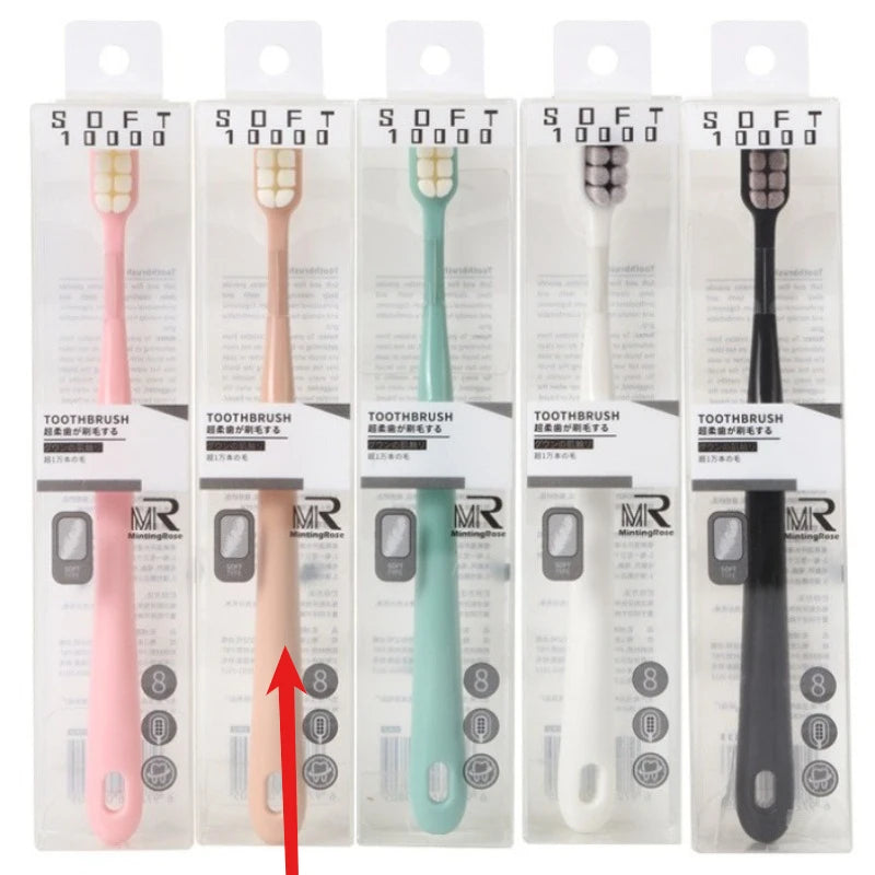 Ultra-Soft Bristle Toothbrush | 12000+ Fine Bristles Adult Manual Toothbrush QXL Camel