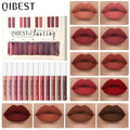 QIBEST 12-Color Matte Liquid Lipstick Set | Velvet Lip Gloss Matte Lip Gloss Set QXL C Sets