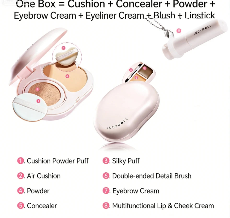 Judydoll All-in-One Face Palette | Cushion, Blush & Concealer Multi-Use Face Palette QXL