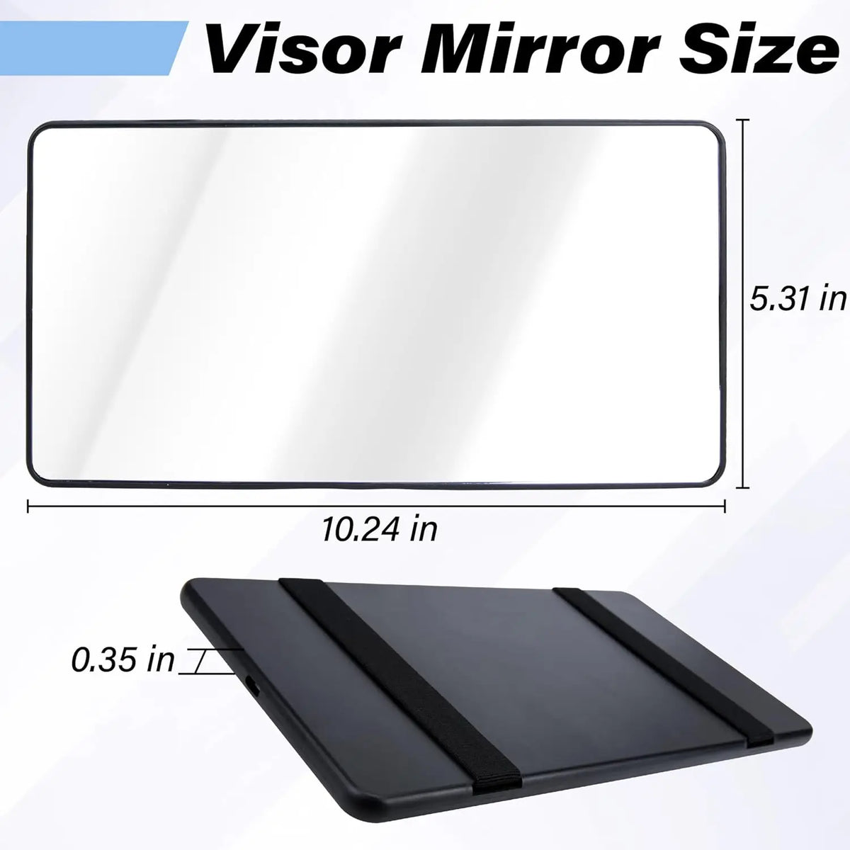 Car Sun Visor Makeup Mirror with Straps | Universal Fit Car Visor Mirror QXL