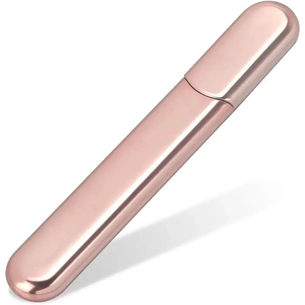 Rose Gold Crystal Glass Nail File | Salon-Grade Manicure Tool Glass Nail File QXL Gold