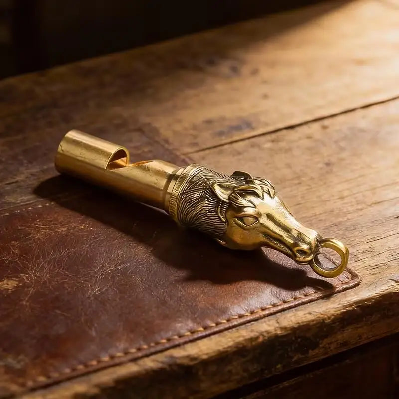 Brass Horse Whistle | High-Pitch Emergency Signal Outdoor Emergency Signal Whistle QXL