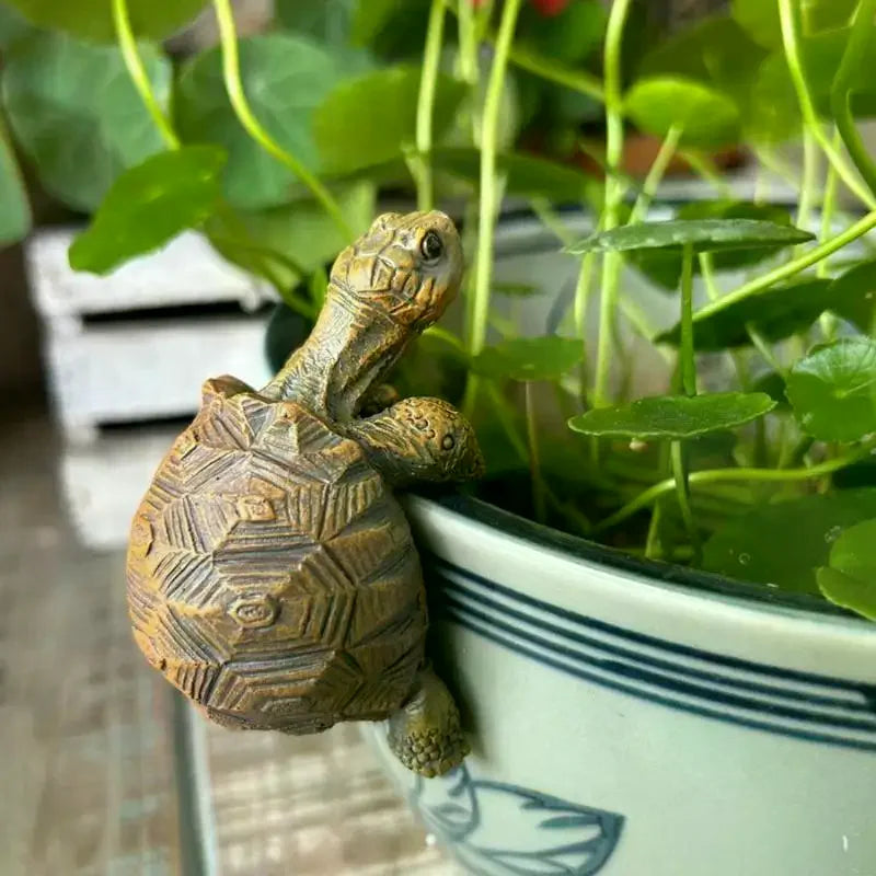 Resin Turtle Hanging Flower Pot | Wall-Mount Animal Planter Wall Hanging Planter QXL