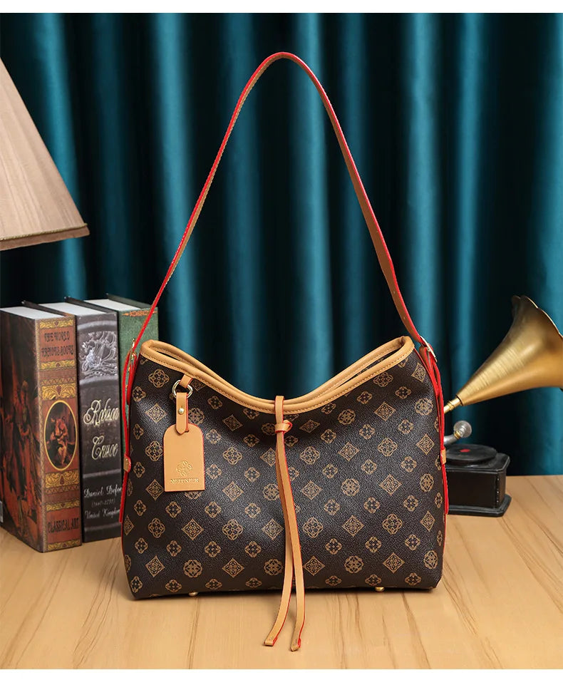 Retro Luxury Leather Diaper Bag | Large Crossbody Tote Diaper Bag Tote QXL zongse