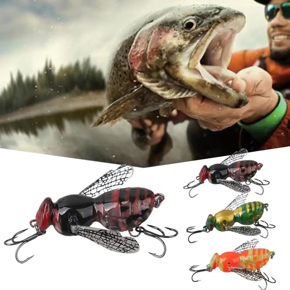 Wasp Topwater Fishing Lure | Hard Bait for Bass & Pike Topwater Fishing Lure QXL