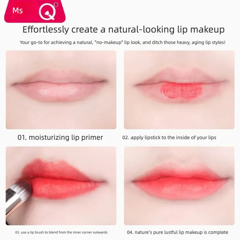 MSQ Round Head Lip Brush Pen | Portable Concealer Blending Lip Makeup Brush QXL