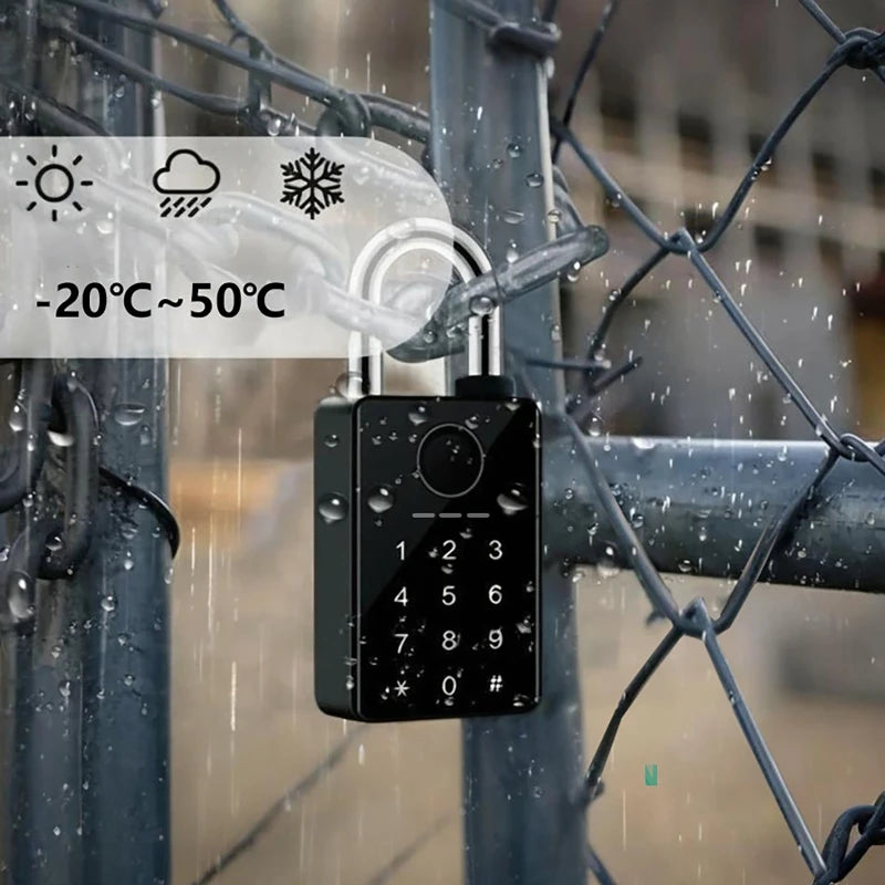 Tuya Smart Fingerprint Padlock | Waterproof Keyless Bluetooth Smart Padlock QXL