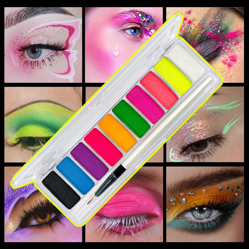 10-Color UV Neon Face & Body Paint | Halloween Party Set Face & Body Paint QXL