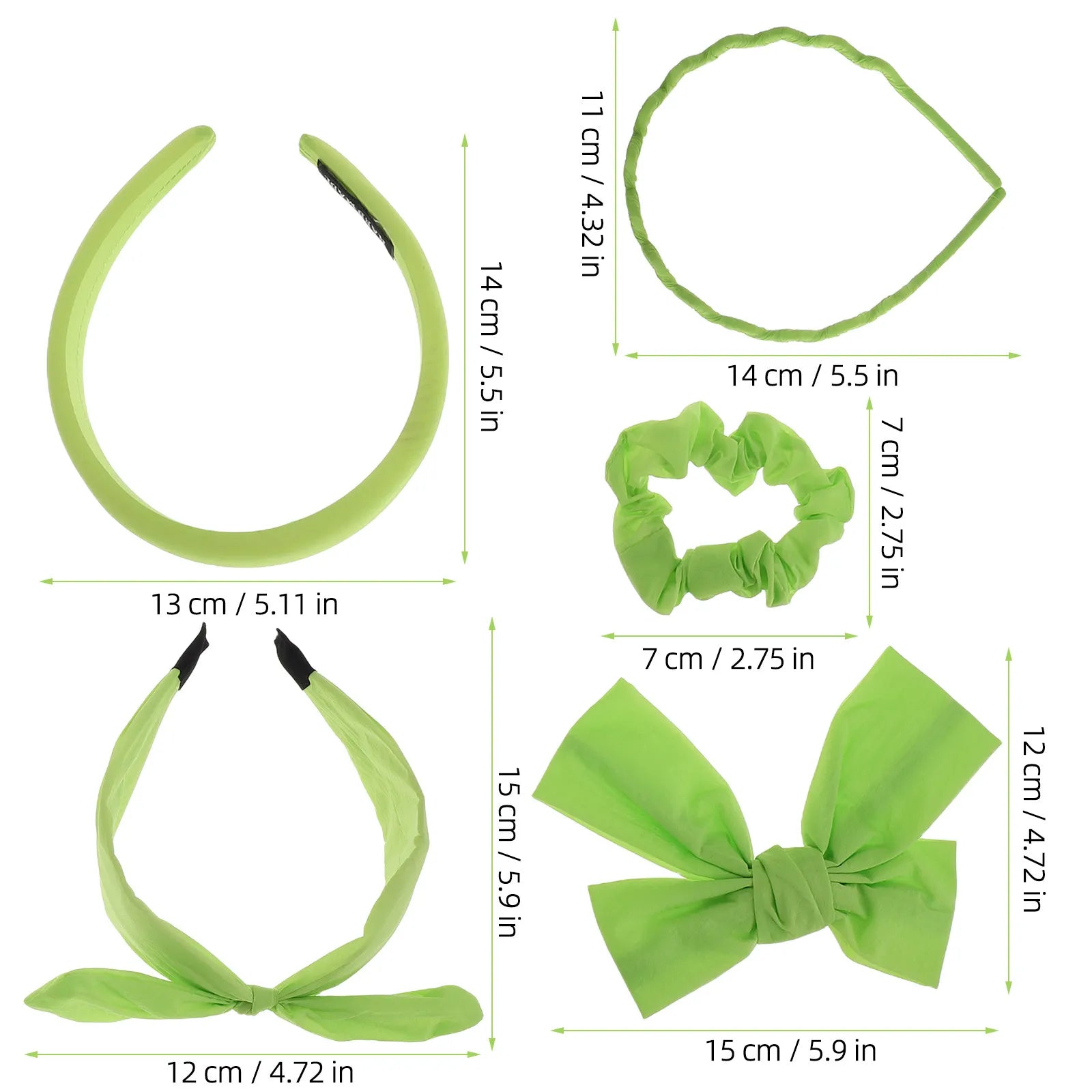 5-Pc Bow Headband & Scrunchie Set | Spa, Makeup & Skincare Hair Accessory Set QXL