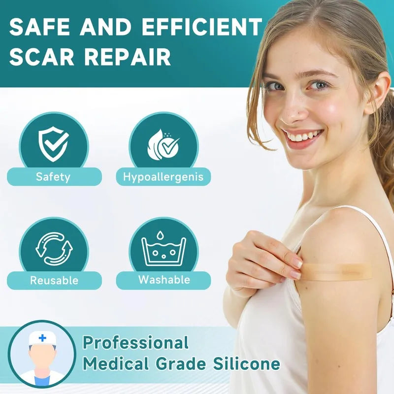 Silicone Scar Sheets Roll 4×150cm | Reusable Scar Tape Silicone Scar Tape QXL