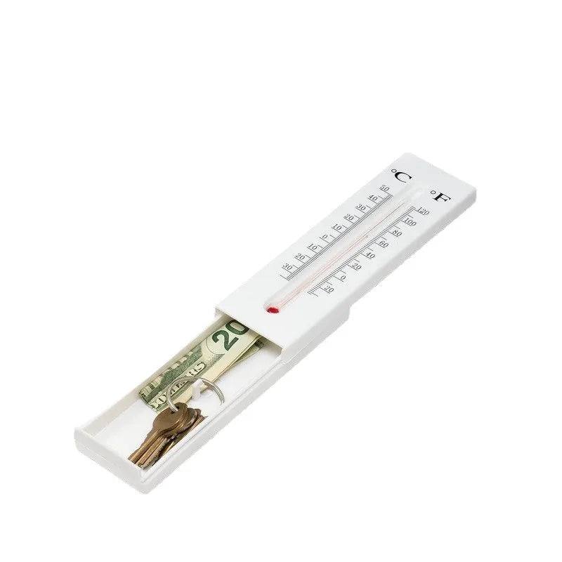 Outdoor Wall Thermometer with Hidden Key Storage Drawer Wall Thermometer QXL