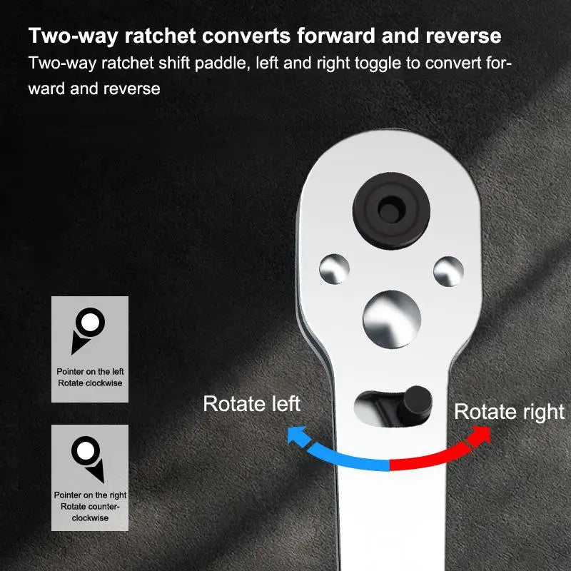 1/4" Reversible Quick-Release Ratchet Wrench Socket Handle Ratchet Wrench Handle QXL