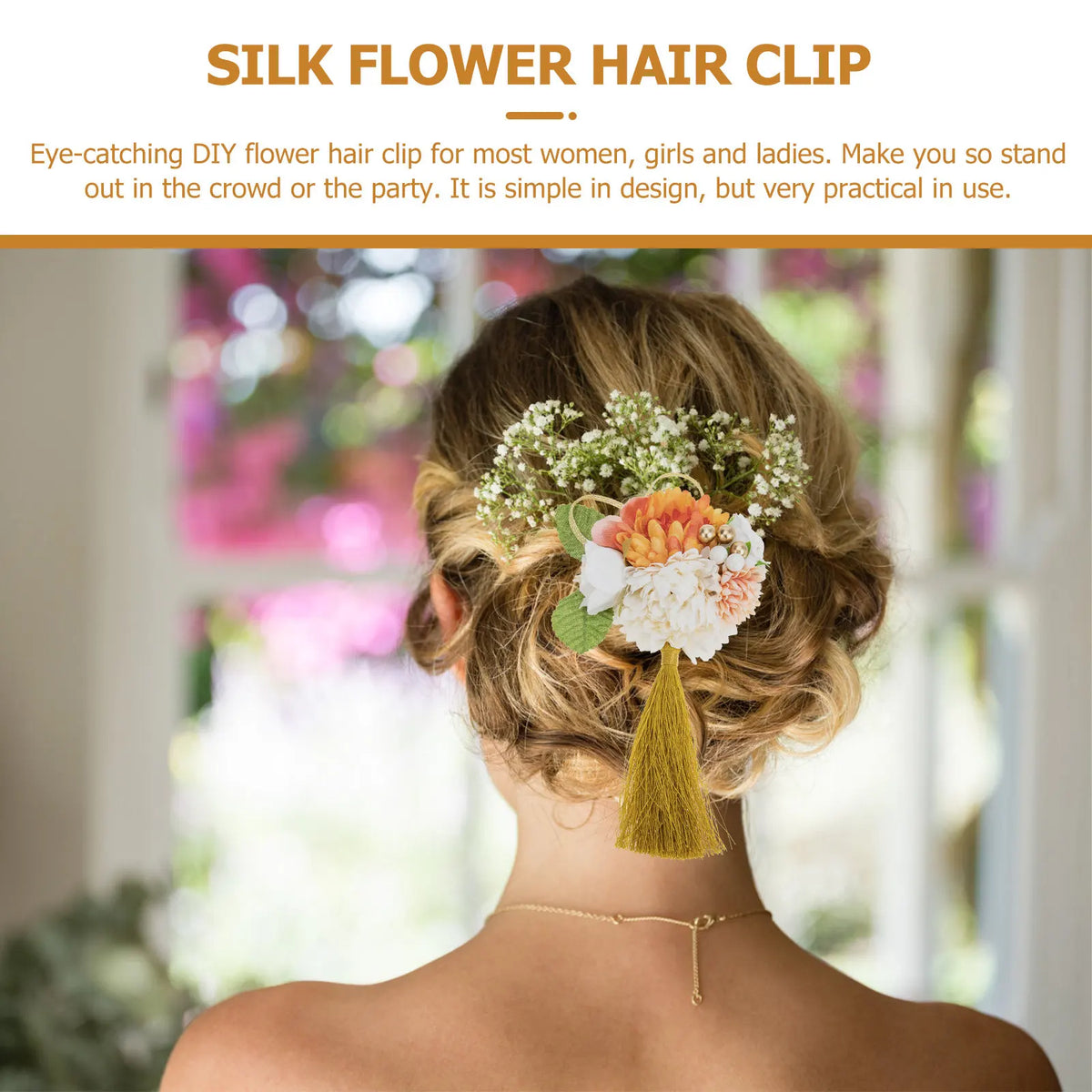 Japanese Silk Flower Hair Clip Barrette | Elegant Floral Women's Floral Hair Barrette QXL