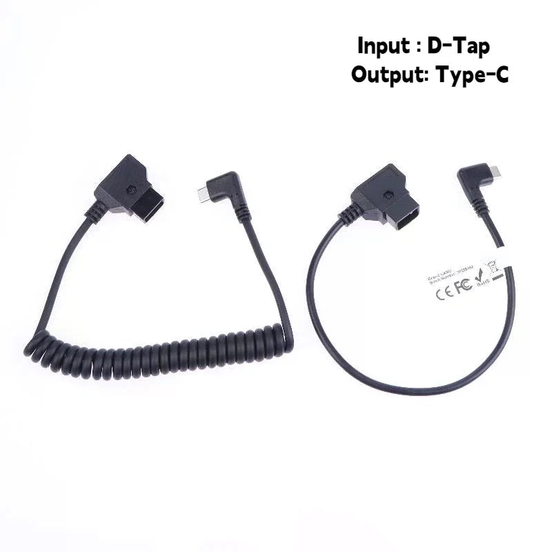 D-Tap to USB-C Power Cable for V-Mount Battery | 1–3ft Power Supply Cable QXL