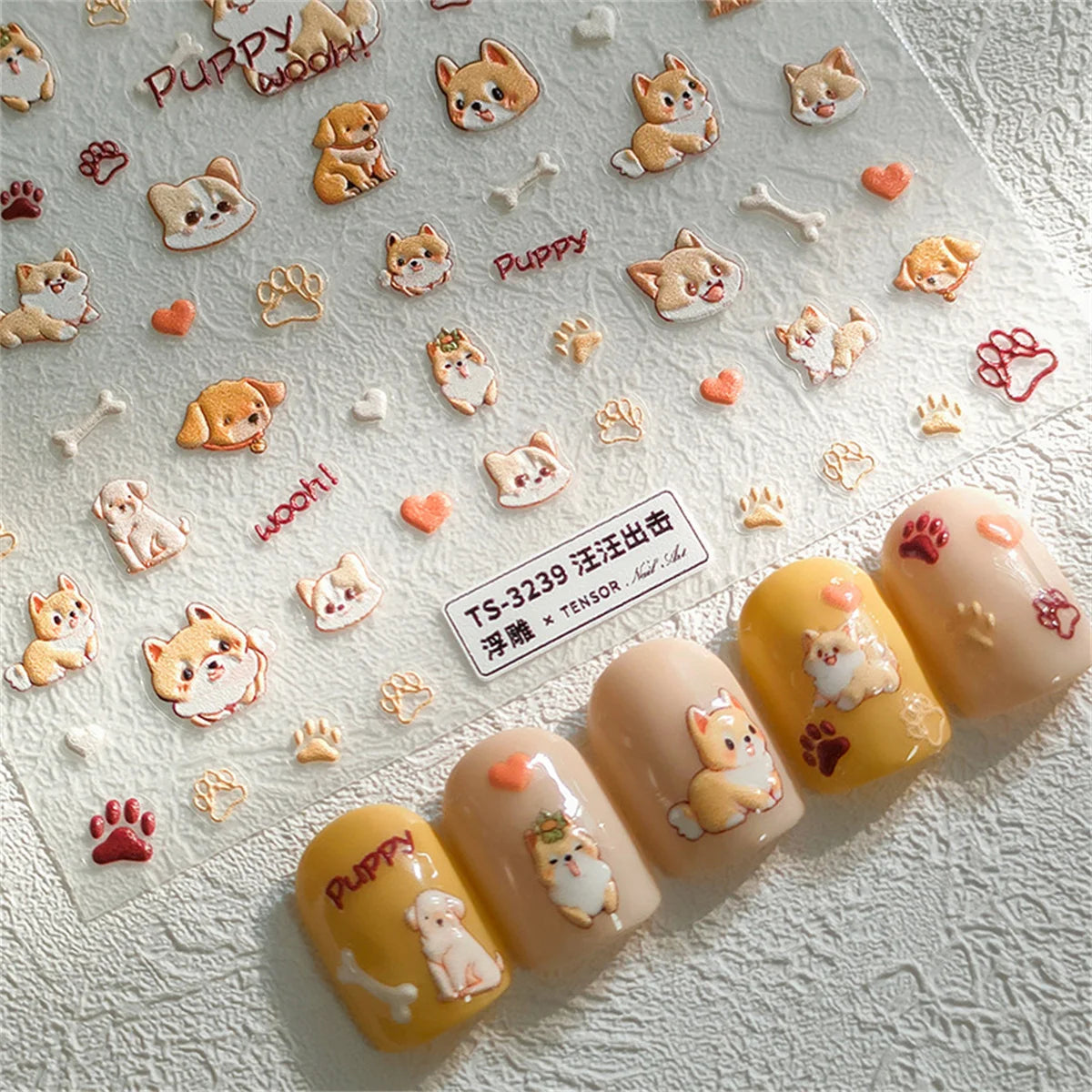 5D Kawaii Corgi Nail Art Stickers | Self-Adhesive Decals Nail Art Stickers QXL