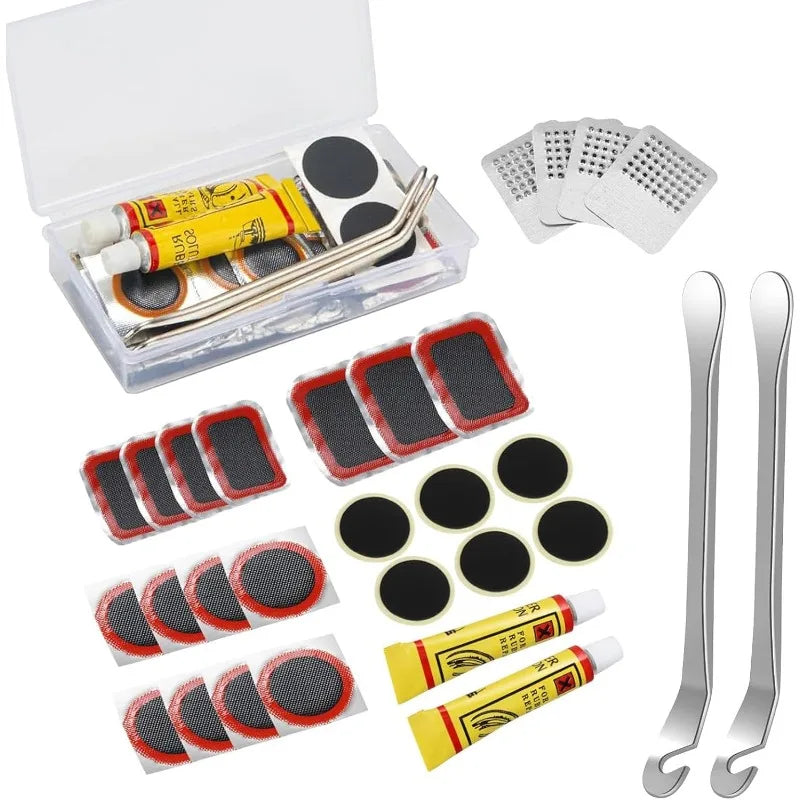 Bike Tire Repair Kit – Patches, Levers, Glue | MTB & Road Bike Tire Repair Kit QXL B
