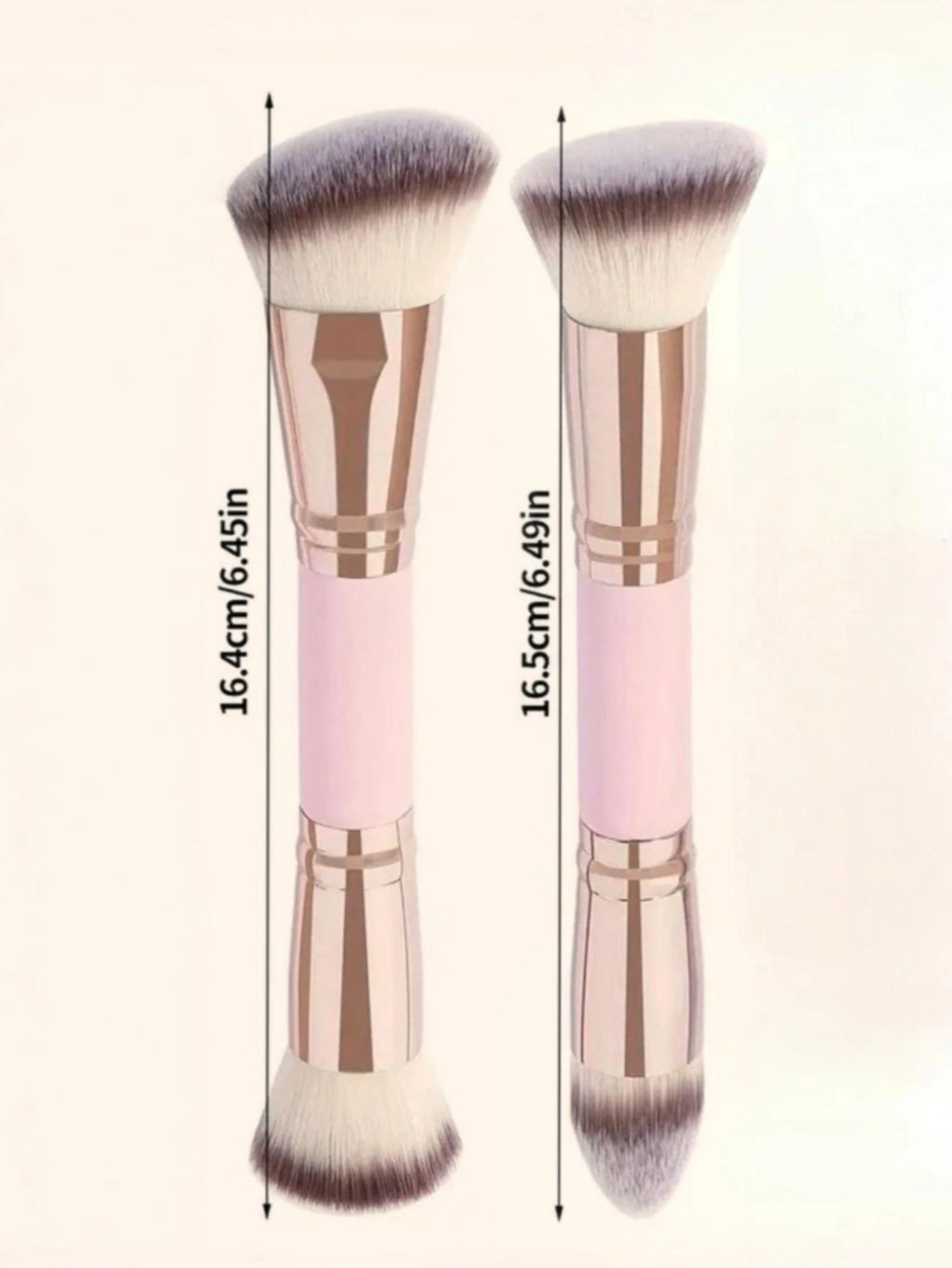 Double-Ended Foundation & Contour Brush Set – 2 Pack Makeup Brush Set QXL