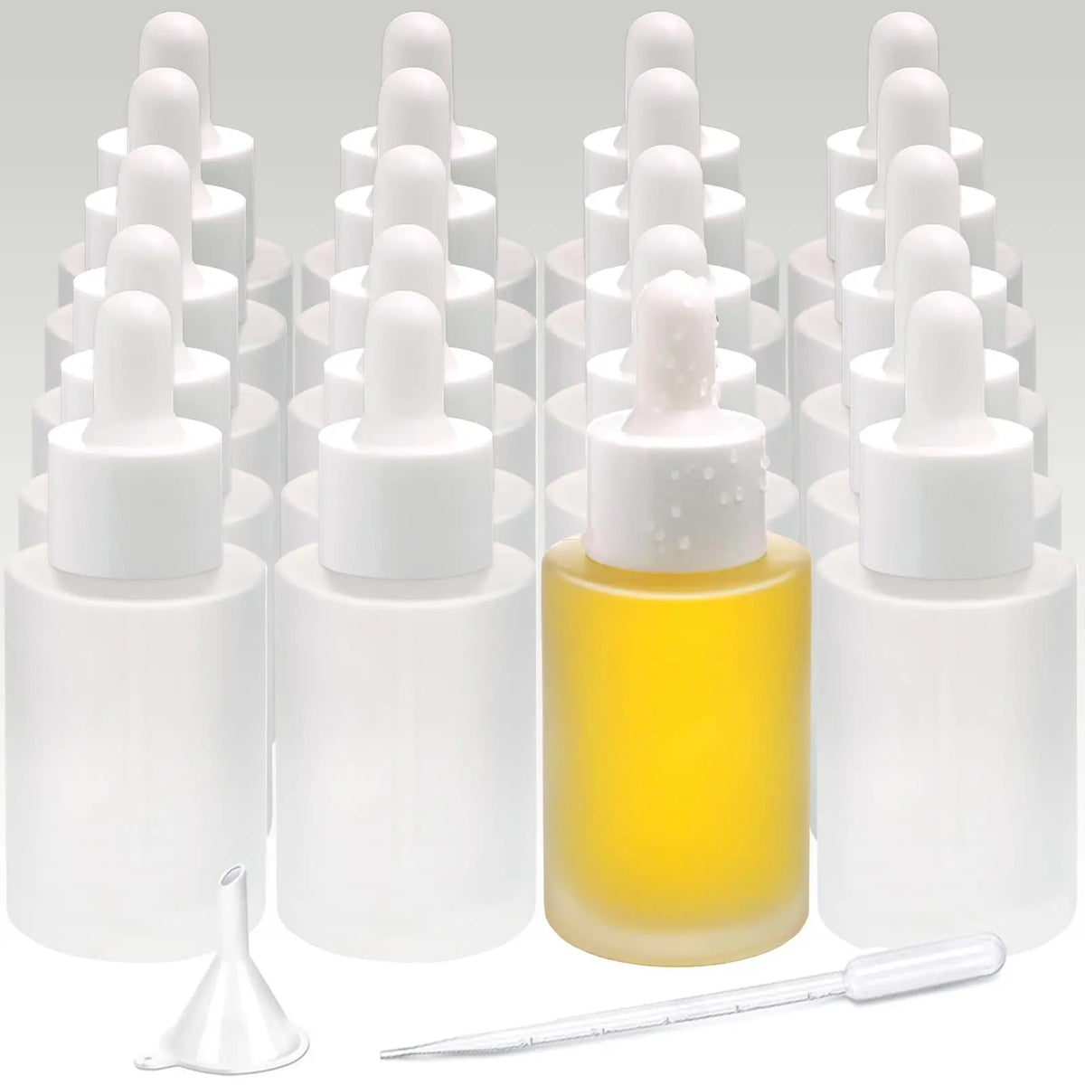 20-Pack Frosted Glass Dropper Bottles 30ml | Essential Oil Set Glass Dropper Bottles QXL
