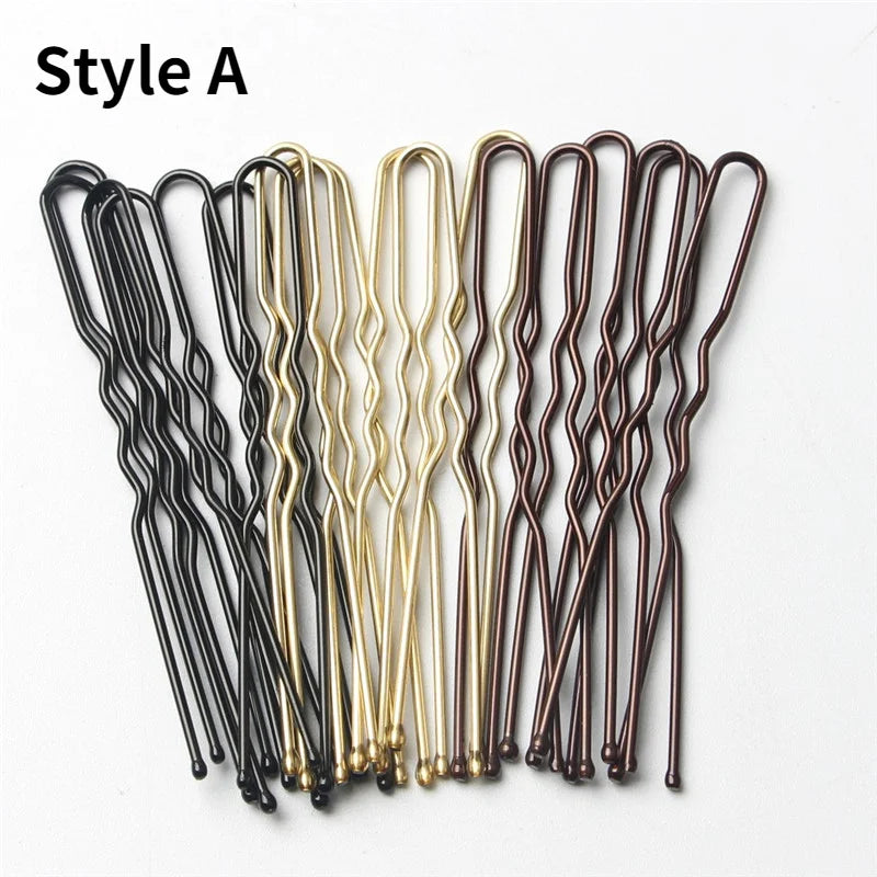 50-Pack U-Shaped Metal Bobby Pins | Wavy Hair Clips & Barrettes Hair Bobby Pins QXL