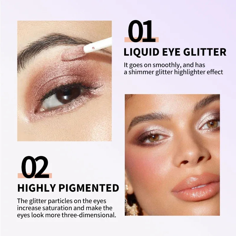 Mini Glitter Liquid Eyeshadow – Shimmer Metallic Waterproof Liquid Eyeshadow QXL