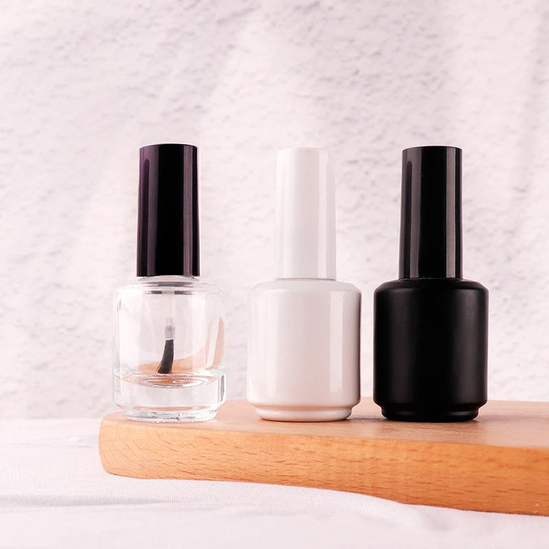 15ml Empty Glass Nail Polish Bottle with Brush & Lid Nail Polish Bottle QXL