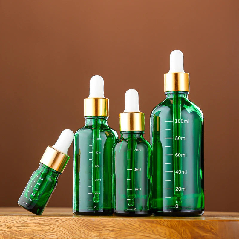 Green Glass Dropper Bottles 5ml–100ml | Graduated Refillable Glass Dropper Bottle QXL
