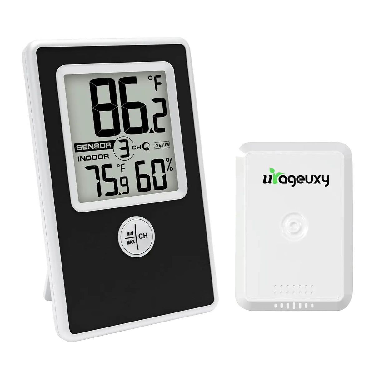 Wireless Thermometer Hygrometer | Remote Sensor & Min/Max Record Thermometer Hygrometer QXL