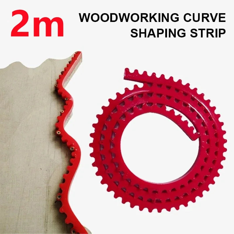 2m Flexible Woodworking Profiling Strip | Gear-Chain Curve Tool Woodworking Profile Tool QXL