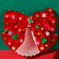 Christmas Butterfly Bow Hair Clip | Snowflake Sequin Velvet Holiday Hair Clip QXL Red