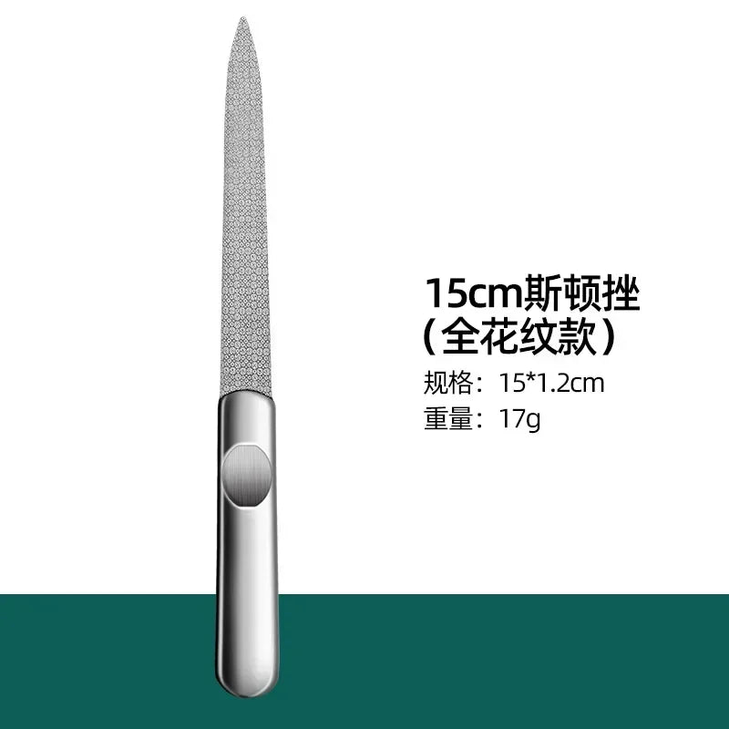 Double-Sided Stainless Steel Nail File | Manicure Buffer Nail File QXL M182 15cm
