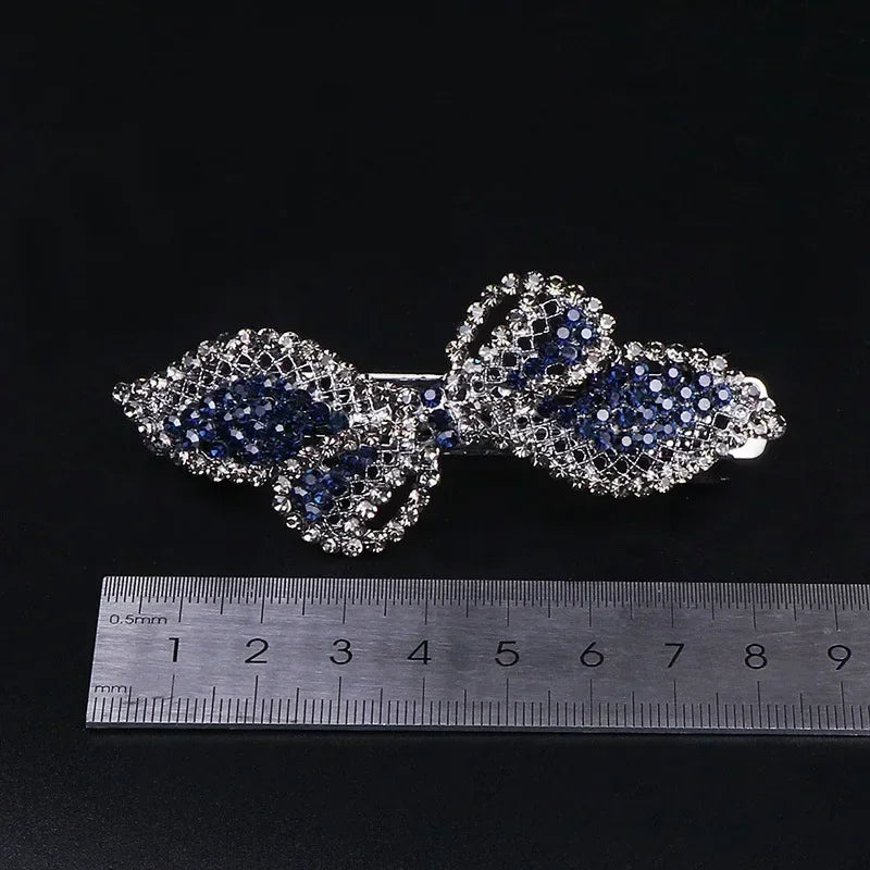 Glitter Crystal Rhinestone Ponytail Hair Clip | Wedding Barrette Rhinestone Hair Clip QXL