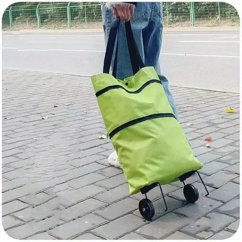 Heavy-Duty Foldable Shopping Cart | Wheeled Grocery Trolley Foldable Shopping Cart QXL