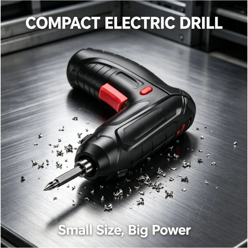 47-Pc Cordless Electric Drill & Screwdriver Kit 3.6V USB Cordless Drill Kit QXL