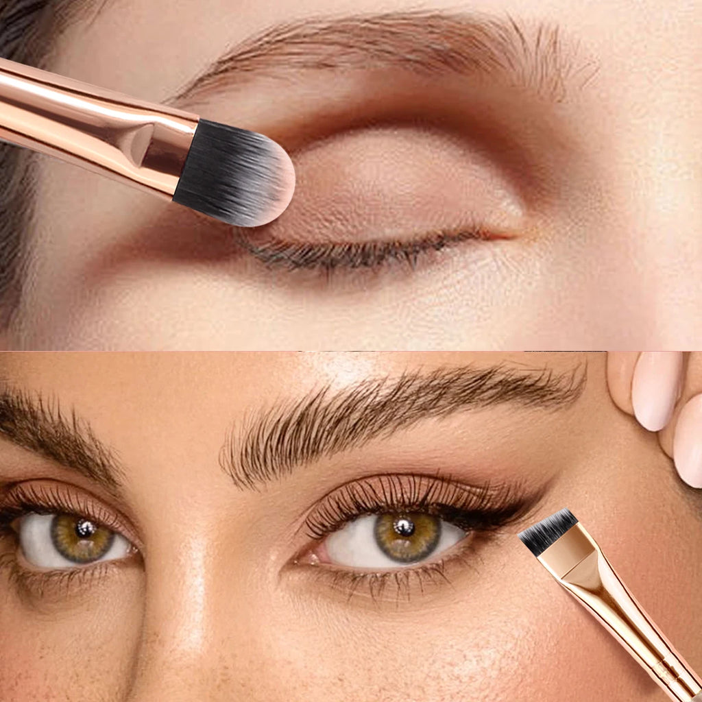 KOSSHOW 5-Pc Rose Gold Eye Makeup Brush Set & Sponge Eye Makeup Brush Set QXL