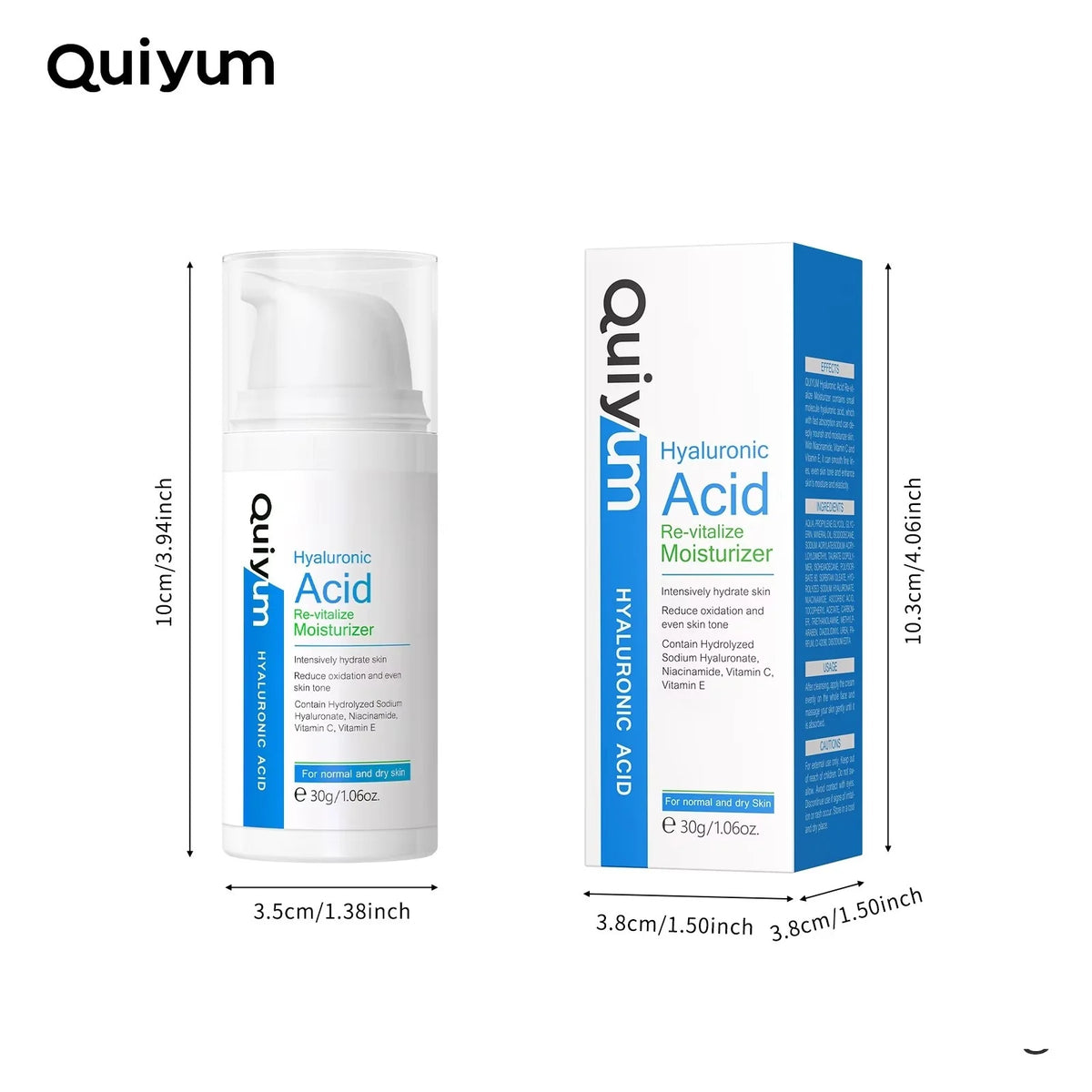 QUIYUM Hyaluronic Acid Face Cream – Hydrate & Brighten Hyaluronic Acid Moisturizer QXL QY97516A