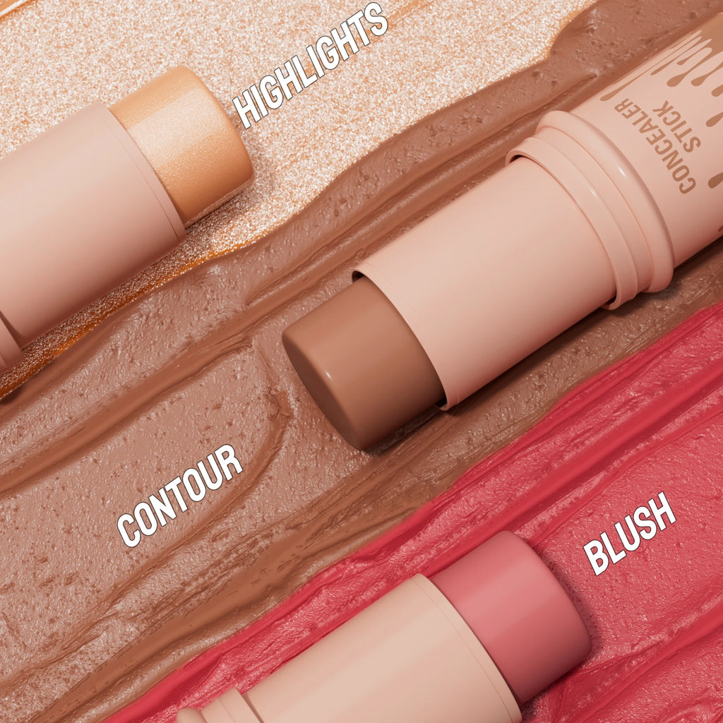3-Piece Contour Stick Set | Matte Highlight & Blush Wand Contour Stick Set QXL