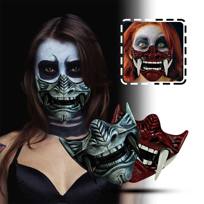 Japanese Oni Demon Samurai Mask | Halloween Cosplay Prop Costume Mask QXL
