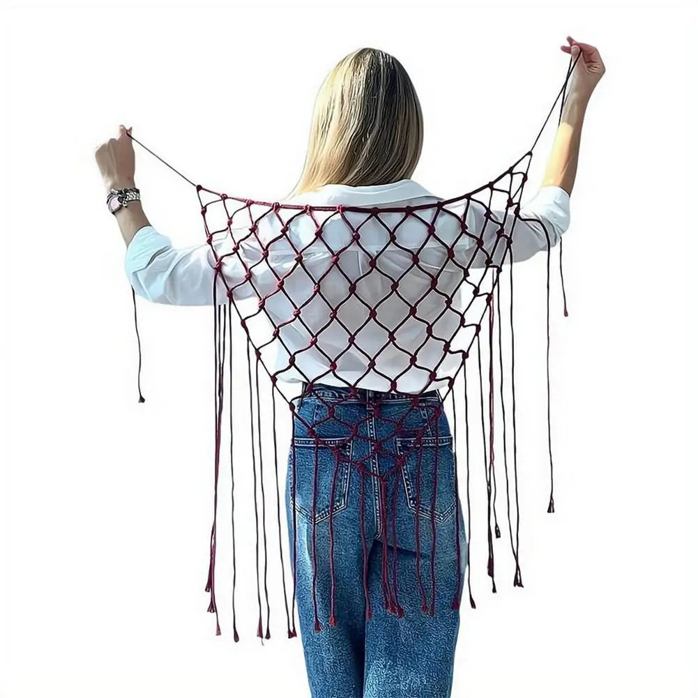 Bohemian Macrame Waist Belt | Fringe Tassel Body Chain Wrap Macrame Waist Belt QXL