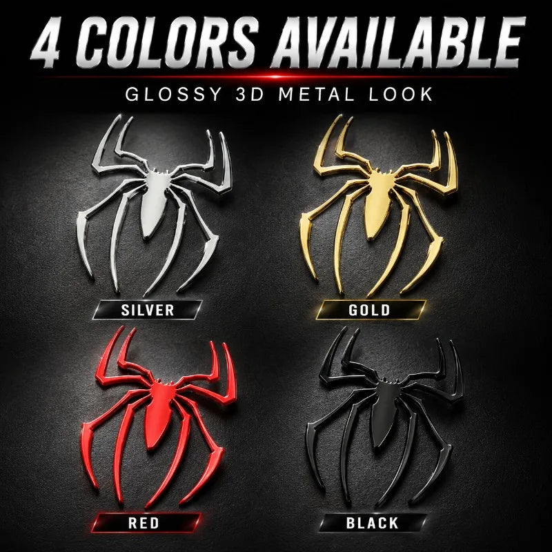 3D Metal Spider Car Sticker – Glossy Raised Emblem Decal Car Emblem Decal QXL