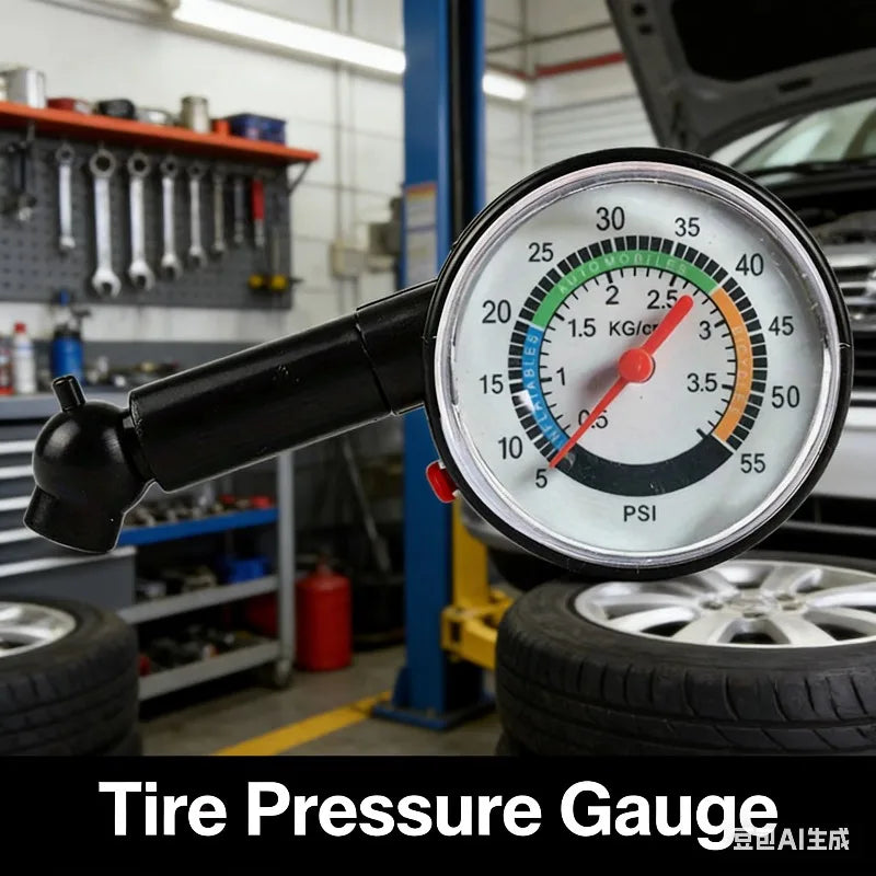Analog Tire Pressure Gauge | 0–50 PSI & BAR | Cars & Bikes Tire Pressure Gauge QXL