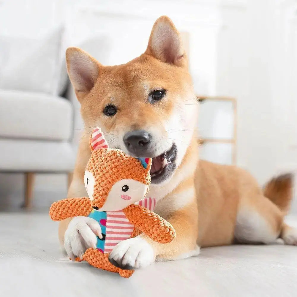 Squeaky Plush Dog Toy – Cute Elephant Chew & Play Doll Squeaky Dog Toy QXL