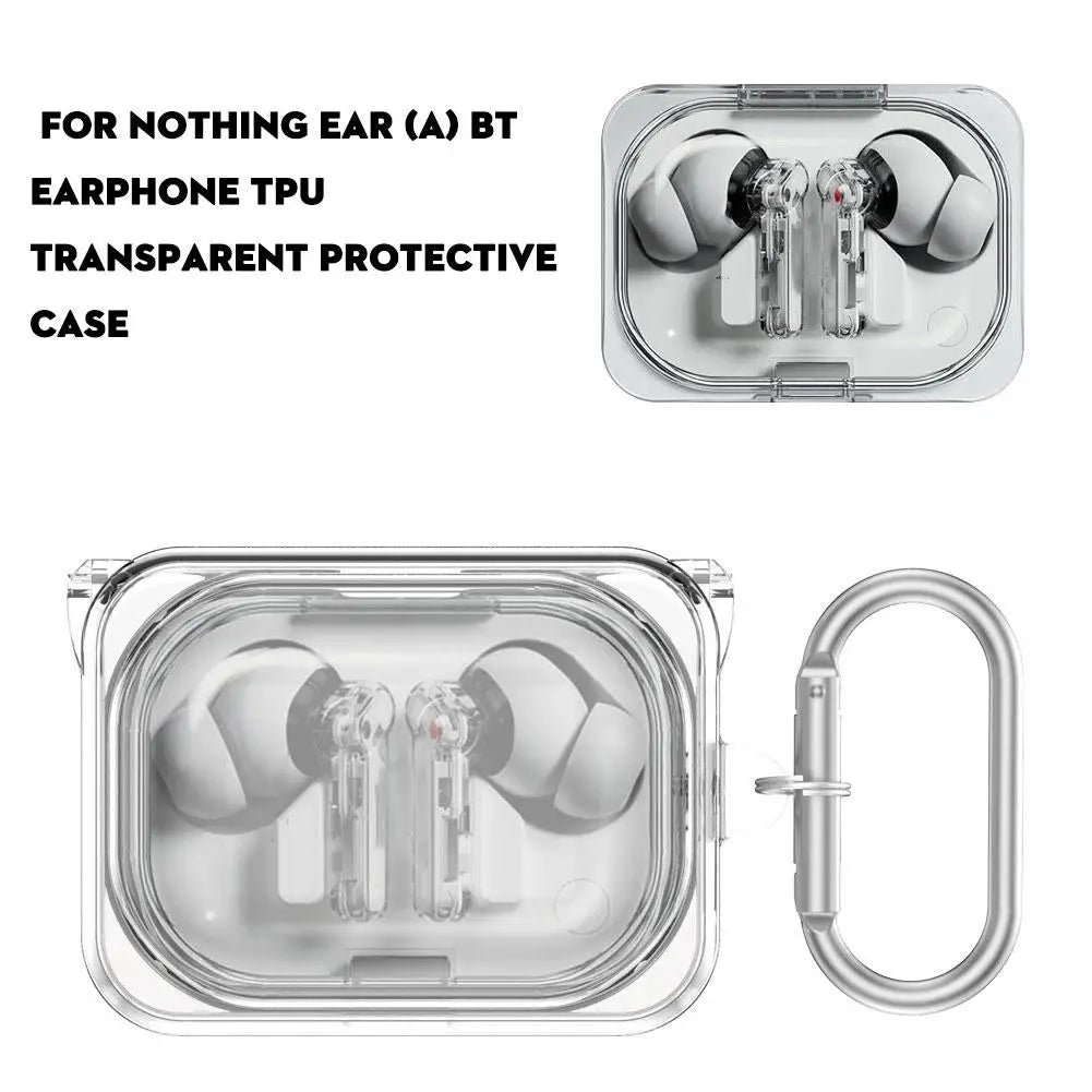 Transparent TPU Case for Nothing Ear (a) & Ear 2 + Keychain Earphone Case Cover QXL