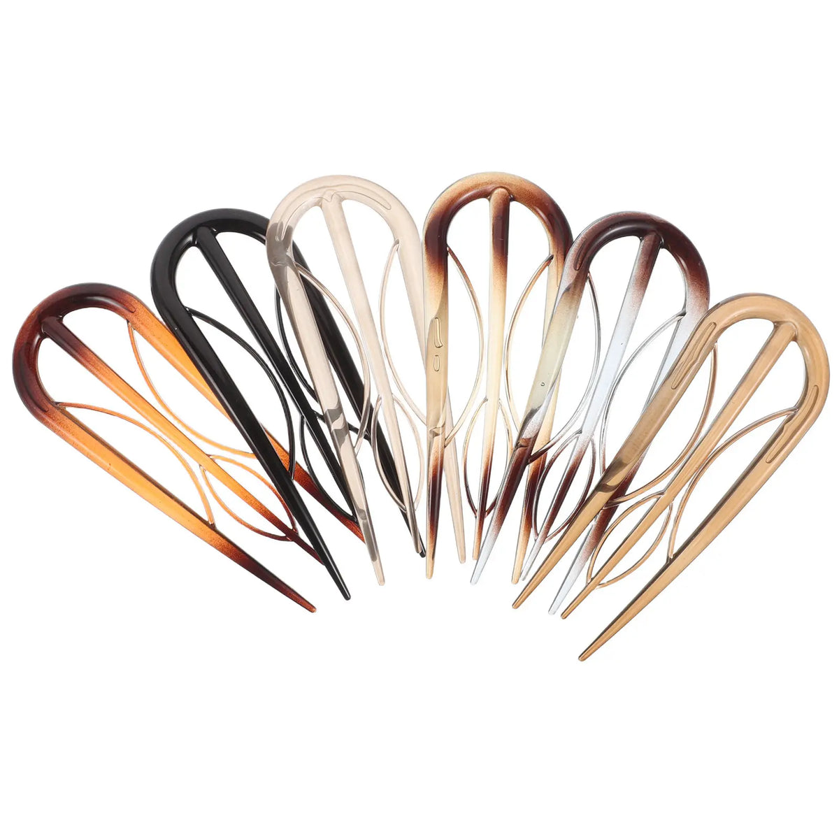 6-Pack U-Shaped French Hair Pins | Vintage Branch Design Hair Pins Set QXL Default Title